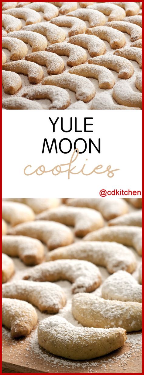 Moon Cookies Recipe, Yule Traditions, Yule Celebration, Moon Cookies, Kitchen Witch Recipes, Vanilla Recipes, Vanilla Glaze, Chocolate Caliente, Lemon Peel