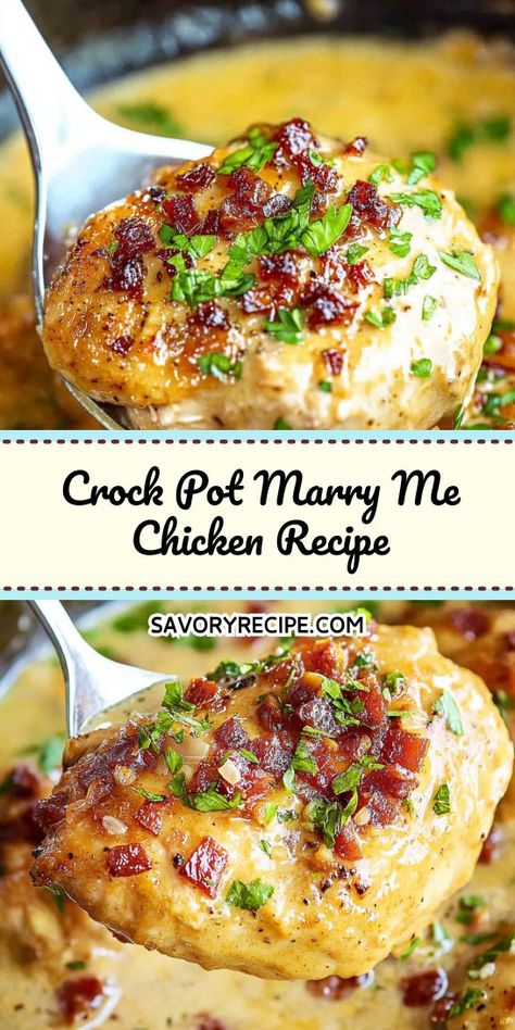 Looking for a deliciously easy dinner that will impress your loved ones? This Crock Pot Marry Me Chicken Recipe is a game-changer for busy weeknights! Enjoy tender chicken simmered in a creamy sauce. Save this recipe for your next family meal or romantic dinner! Merry Me Chicken Crock Pot, Easy Chicken Crockpot Dinners, Crockpot Mary Me Chicken, Marry Me Meals, Crock Pot Marry Me Chicken Recipe, Best Crock Pot Chicken Recipes, Merry Me Chicken Recipe Crockpot, Mary Me Chicken Crock Pot, Crockpot Chicken Breast Recipes Easy Crock Pot