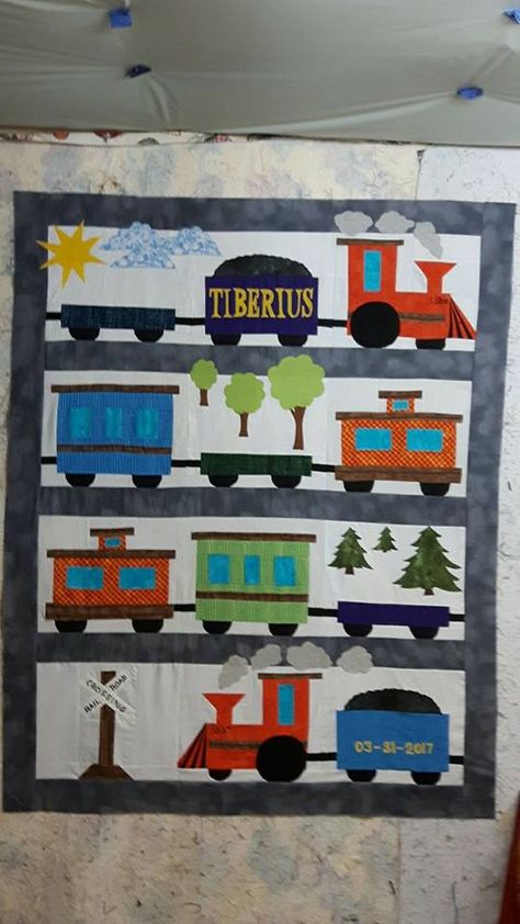 Train Quilt, Quilted Toys, Train Engineer, Fish Quilt, Baby Patchwork Quilt, Make A Quilt, Baby Quilt Patterns, Beginner Quilt Patterns, Applique Quilting