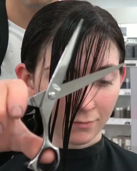 Armstrong McCall Official posted on Instagram: “How to Cut a Side Bang by @myguiltycrown ✂⁣ ⁣ "Love this technique for an easy side bang. Simply…” • See all of @armstrongmccallofficial's photos and videos on their profile. Side Fringe Haircut, Hair Balayage Ash Blonde, Side Sweep Bangs, Sweep Bangs, Side Fringe Bangs, Balayage Ash Blonde, Hair Color Ideas For Brunettes Balayage, Cut Own Hair, Brown To Blonde Balayage