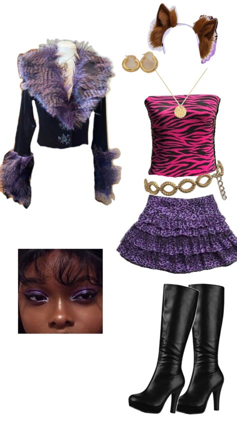 Clawdeen Wolf costume Wolf Costume Halloween, Clawdeen Wolf Costume, Wolf Halloween Costume, Monster High Halloween Costumes, Monster High Halloween, Monster High Costume, Horror Halloween Costumes, Costume Ideas Women, Costume Ideas For Couples