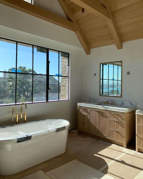 Eric Olsen Architect, Eric Olsen Design, Eric Olsen, Brick Living Room, Lake House Bathroom, Housing Ideas, Amber Lewis, Steel Windows, Custom Fireplace