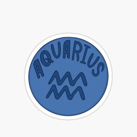 Aquarius Sticker Printable, Aquarius Sign Aesthetic, Aquarius Stickers Aesthetic, Aquarius Sign Symbol, Laptop Makeover, Zodiac Signs Stickers, Zodiac Sign Stickers, Aquarius Sticker, Aquarius Symbol