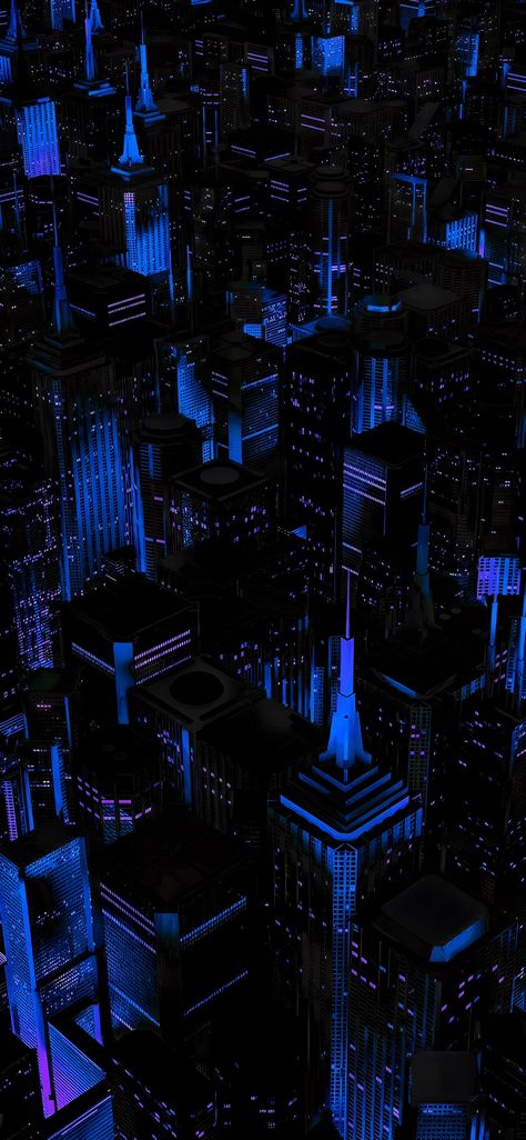 Phone Wallpapers Dark, Wallpapers Dark, Rhapsody In Blue, City At Night, Blue Wallpaper Iphone, Dark City, Cyberpunk Aesthetic, Iphone Wallpaper Photos, Graphic Wallpaper