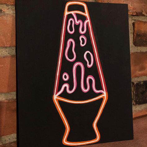 Trippy Crafts Diy Art Projects, Lava Lamp Drawing Trippy, Trippy Lava Lamp Painting, Lava Lamp Painting Canvas, Trippy Canvas Ideas, Trippy Wall Painting Ideas, Bong Painting Ideas, Neon Painting Canvas Easy, Trippy Painting Ideas Easy