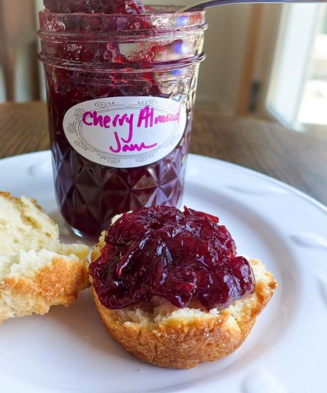 Dimples & Delights: Sour Cherry Almond Jam Lavender Jelly, Sour Cherry Recipes, Sour Cherry Jam, Cherry Jam Recipes, Fruit Spread, Sour Cherries, Cherry Jam, Cherry Almond, Jam And Jelly