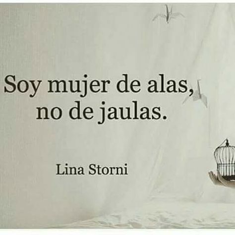 Soy mujer de alas, no de jaulas. Lina Storni. Frases para mujeres exitosas. Feminist Quotes, Successful Women, Spanish Quotes, Beautiful Words, Favorite Quotes, Wise Words, Best Quotes, Me Quotes, Words Of Wisdom