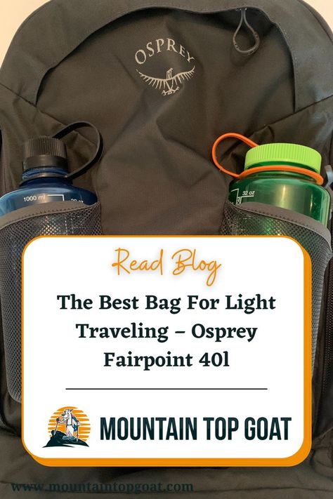 The Osprey Fairpoint 40L backpack, a compact, carry-on-sized travel pack, is considered the best overall pack for minimalist adventure fans. The Farpoint 40L is an adventure backpack and suitcase combo by Osprey. So if you need a dependable and comfortable pack for your next multi-day hiking excursion or a compact travel bag for your next city trip>> #Ospreybagpacks #Ospreyfairpoint40l #travelgear #travelguide #backpacksfortraveling #packinglists #gearguide #worldtourgearguide #mountaintopgoat Osprey Bag, 40l Backpack, Adventure Backpack, Travel Backpacks, Travel Pack, City Trip, Mountain Top, Best Bags, Travel Packing