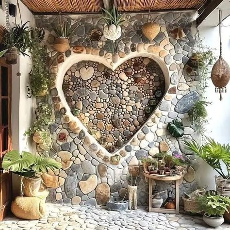 Have Inspiration, Earthship, Outdoor Decor Backyard, Boho Chic Decor, Dream House Decor, Rock Garden, Backyard Landscaping Designs, Dream Garden, Stone Wall