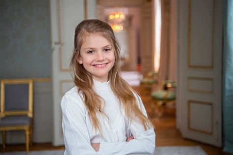 Princess poses with royal puppy in adorable birthday photos | HELLO! Kroonprinses Victoria, Queen Of Sweden, Checked Skirt, Swedish Royalty, Princess Victoria Of Sweden, Prince Daniel, Princess Madeleine, Princess Estelle, Princess Sofia