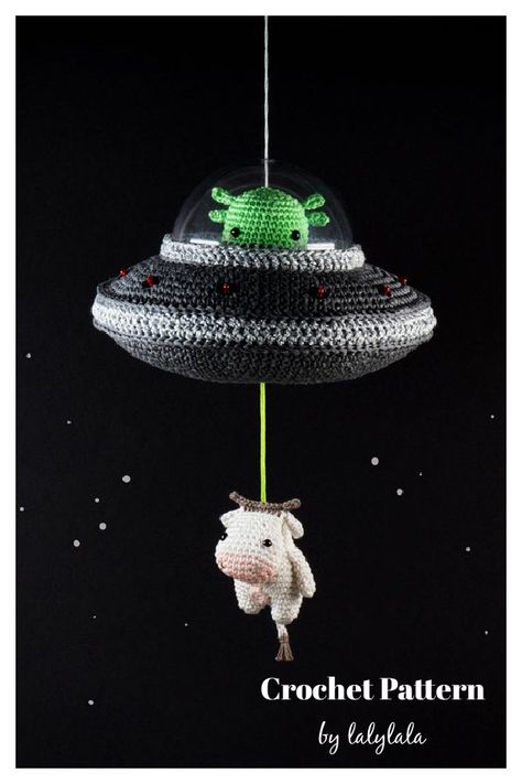 Crochet Space Free Pattern, Strange Crochet Projects, Science Crochet Pattern, Free Weird Crochet Patterns, Crochet Glow In The Dark Patterns, Crochet Cryptid Free Pattern, Weird Crochet Projects, Bigfoot Crochet Pattern, Alien Crochet Pattern Free