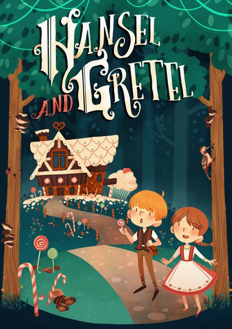 Hansel and Gretel by Silvia Bancora Book Illustration Layout, Book Cover Design Inspiration, Fairytale Nursery, Hansel And Gretel, Storybook Art, Vintage Flowers Wallpaper, Fairy Tale Books, Childrens Books Illustrations, Fairytale Illustration