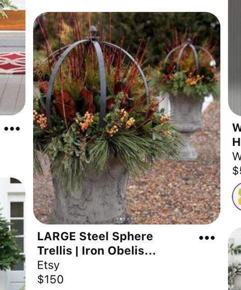 Christmas Garden Ideas, Winter Pots, Winter Containers, Porch Pots, Winter Planters, Christmas Urns, Outdoor Christmas Planters, Garden Answer, Winter Planter