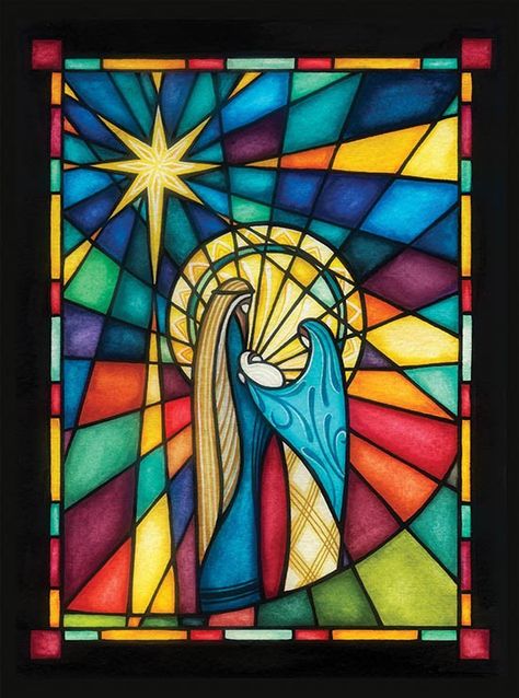 Gorgeous Christmas Cards, Painting On Glass Windows, Stained Glass Painting, Christmas Mosaics, Stained Glass Windows Church, Christmas Window Painting, Charity Christmas Cards, Christmas Door Decoration, Stained Glass Quilt