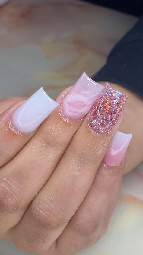 Colored Acrylic Nails, White Acrylic Nails, Work Nails, Her Nails, Short Square Acrylic Nails, Long Acrylic Nails Coffin, Short Acrylic, Acrylic Nails Coffin Pink, Long Square Acrylic Nails