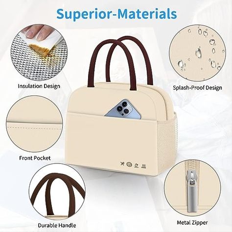 【Superior Material】Reusable cooler bag made of thickened waterproof aluminum foil with three layers of insulation, excellent thermal insulation performance, strength and durability, and ease of cleaning. For up to six hours, a picnic bag can keep your food cool or warm. Allow your food to be fresh and delicious. Lunch bag that is leakproof and lightweight, with a soft handle. Lunch Boxes For Women, Insulated Lunch Tote, Lunch Tote Bag, Bag Lunch, Picnic Bag, Lunch Tote, Store Organization, Cooler Bag, Lunch Bag