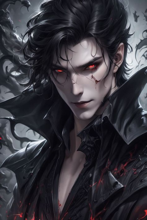 Hot Male Vampire Art, Vampire Character Art Male, Vampire Man Art, Male Vampire Character Design, Vampire Male, Male Vampire, Rp Characters, Hot Vampires, Roleplay Characters