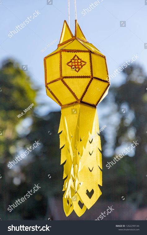 Traditional handmade Thai lanna lantern, Beautiful yellow lamp in northern style hanging on the tree in the garden,  #Ad , #AFFILIATE, #lantern#Beautiful#yellow#lanna Thai Lantern, Folk Decor, Yellow Lamp, Northern Thailand, East Asian, Social Media Design Graphics, Muay Thai, Small Designs, The Tree