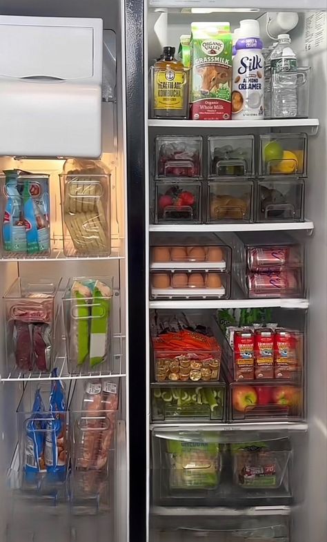 Healthy Fridge, Pantry Fridge, Fridge Organisers, House Organisation, Kitchen Organization Pantry, Kitchen Organization Diy, Kitchen Organisation, Fridge Storage, Refrigerator Organization