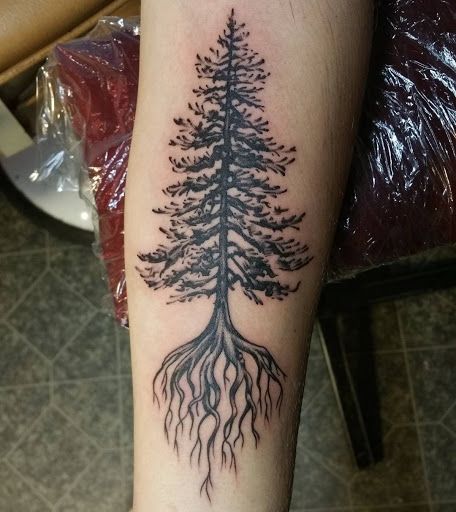 Tattoo Ideas Tumblr, Simple Tree Tattoo, Tree Roots Tattoo, Tree Tattoo Meaning, Pine Tattoo, Mother And Son Tattoo, Cactus Tattoos, Roots Tattoo, Son Tattoo