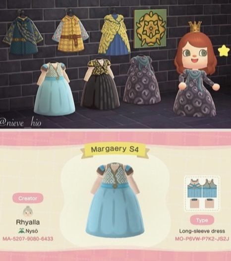 Animal Crossing Game Of Thrones, Acnh Game Of Thrones, Game Of Thrones Design, Pro Dresses, Ac Outfits, Game Of Thrones Dress, Game Of Throne, Acnh Design, Acnh Designs