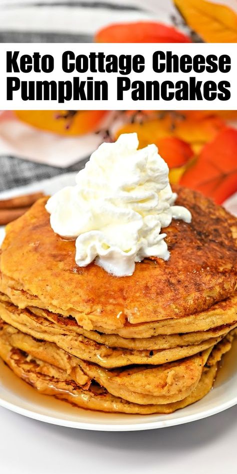 Cottage Cheese Pancakes Low Carb, Keto Pumpkin Pancakes, Cottage Cheese Pumpkin, Keto Cottage Cheese, Stylish Cravings, Low Carb Gingerbread, Pumpkin Protein Pancakes, Pumpkin Cottage, Pumpkin Pancake Recipe