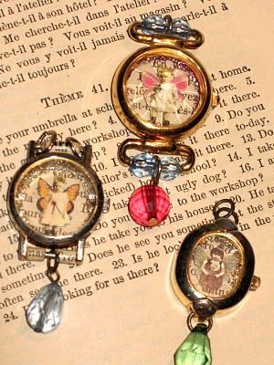 crafty uses for old wrist watches | decoration crafts Upcycle Watches, Altered Reality, Watch Charms, Diy Steampunk, Bezel Jewelry, Junk Jewelry, Old Watches, Repurposed Jewelry, Watch Parts