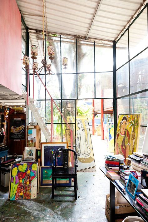 Isabelle Tuchband’ Art Studio Space, Art Studio Design, Art Studio Ideas, Artist Studios, Artists Studios, Studio Spaces, Artistic Space, Studio Office, Creative Workspace