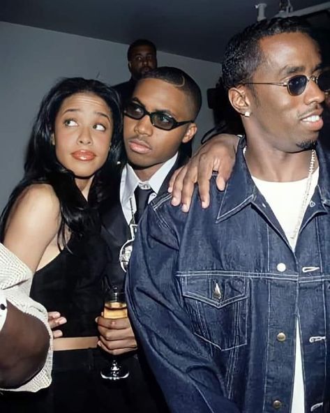 @90shype on Instagram: “📸 Aaliyah, Nas & Diddy #90s ✨” 90s Outfit Party Hip Hop, 90s Outfits Party, Looks Hip Hop, Aaliyah Pictures, Estilo Cholo, Aaliyah Style, Aaliyah Haughton, 90s Hip Hop Fashion, Real Hip Hop