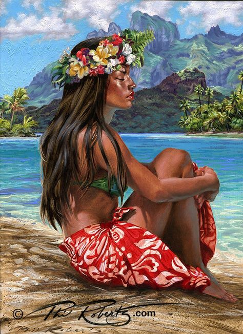 Art Island, Polynesian Islands, Polynesian Art, Hawaii Art, Hawaiian Art, Hula Dancers, Tattoo Women, Polynesian Culture, Island Art