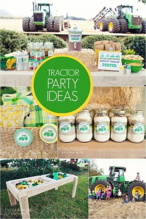 41 Farm Themed Birthday Parties | Spaceships and Laser Beams Tractor Birthday Party Food, Boy Birthday Party Ideas, John Deere Birthday Party, John Deere Party, 4de Verjaardag, John Deere Birthday, Tractor Birthday Party, Diy Sensory, Tractor Party