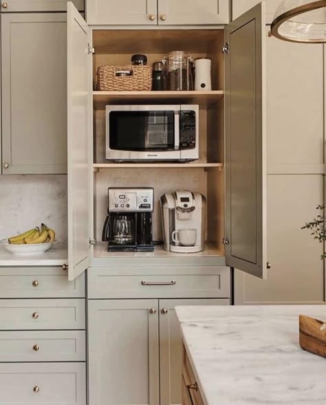 Styled Shelf, Open Shelving In The Kitchen, Coffee Garage, Extension Kitchen, Appliance Cabinet, Kitchen Remodel Design, New House - Kitchen, Kitchen Inspiration Design, Pantry Design