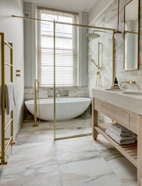 Large Tile Bathroom, Porcelain Tile Bathroom, Marble Tile Bathroom, Beige Bathroom, Transitional Bathroom, Bathroom Inspiration Decor, Upstairs Bathrooms, Large Bathrooms, Bathroom Wall Tile