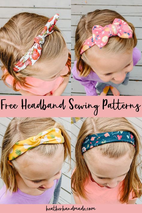 Free Sewing Patterns Archives • Heather Handmade Girls Headbands Diy, Make A Headband, Headband Sewing, Sewing Headbands, Simple Headbands, Headband Tutorial, Kids Headbands, How To Make Headbands, Friends Gifts