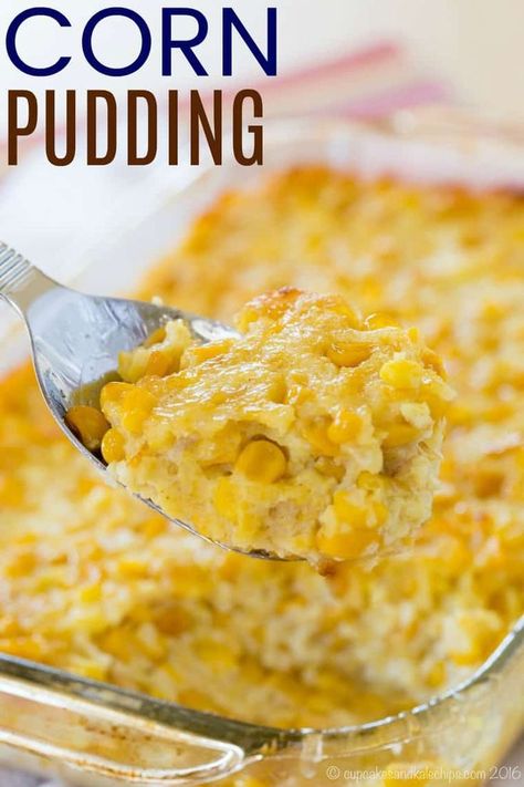 Easy Corn Pudding, Creamed Corn Casserole Recipe, Corn Pudding Casserole, Sweet Corn Casserole, Thanksgiving Casserole Recipes, Creamy Corn Casserole, Cream Corn Casserole, Jiffy Mix, Casserole Side Dishes