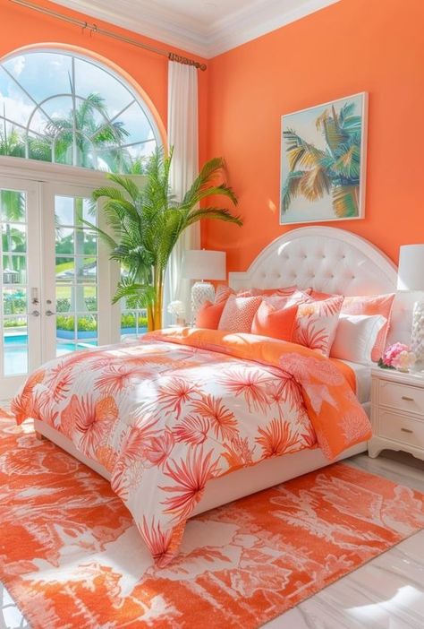 Bright Colorful Living Room Ideas, Summer Bedroom Decor, Tropical Bedrooms, Summer Bedroom, Pinterest Room Decor, Room Makeover Inspiration, Awesome Bedrooms, Room Inspiration Bedroom, Dream Rooms