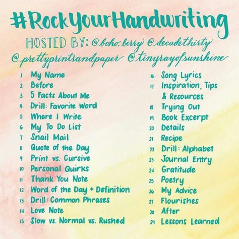 30 day handwriting challenge Handwriting Types, Wreck Journal, Writing Dreams, Minimalist Bullet Journal, Boho Berry, Aesthetic Writing, Instagram Community, Name Songs, Improve Your Handwriting