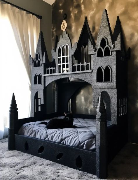 Gothic Cat Beds, Hauntcult Bed, Cute Gothic Bedroom, Goth Cat House, Gothic Modern House Decor, Gothic Pet Bed, Gothic Dog Bed, Gothic Cat Bed, Gothic Cat House