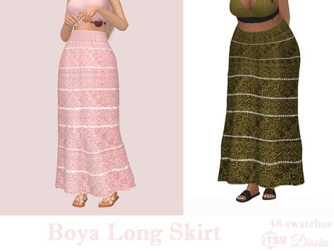 Sims 4 Long Jean Skirt, Sims 4 High Waisted Skirt, Sims Cc Long Skirt, Sims 4 Bottoms Cc Maxis Match, Sims 4 Cc Spiritual Clothes, Maxi Skirt Sims 4 Cc, Sims 4 Maxi Skirt Cc, Sims 4 Cc Earthy, Bohemian Sims 4 Cc