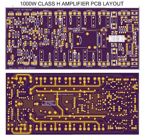 1000W Power Amplifier Class H Kencleng Pro - Electronic Circuit Hifi Amplifier, Circuit Board Design, Audiophile Speakers, Hobby Electronics, Speaker Amplifier, Subwoofer Amplifier, Electric Circuit, Powered Subwoofer, Audio Amplifiers