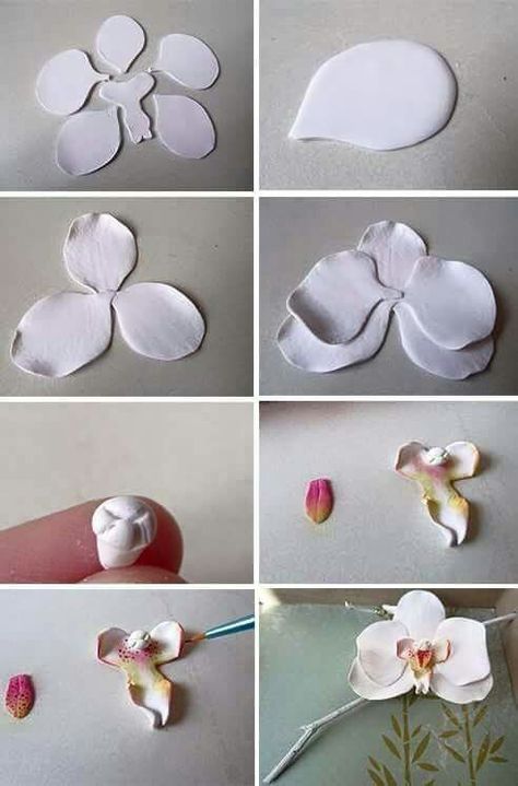 Fondant Flower Tutorial, Reuse Plastic Bottles, Gum Paste Flowers, Fondant Flowers, Pottery Crafts, Polymer Clay Flowers, Clay Flowers, Diy Clay Crafts, Sugar Flowers