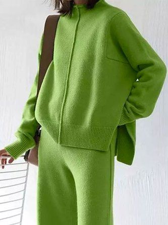 Colour Blocking Fashion, Mode Mantel, Fashion Black And White, Plain Sweaters, Stand Collar Jackets, Sleeves Clothing, Casual Stripes, Fashion Black, Loose Sweater