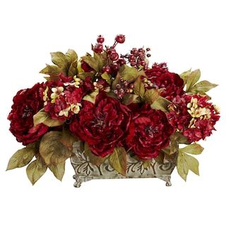 Peony And Hydrangea, Hydrangea Flower Arrangements, Peony Arrangement, Hydrangea Centerpiece, Hydrangea Arrangements, Peonies And Hydrangeas, Silk Arrangements, Silk Peonies, Silk Floral Arrangements