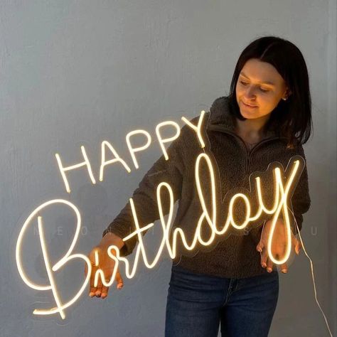 Happy Birthday Neon Sign, Neon Studio, Birthday Neon Sign, Happy Birthday Neon, Bedroom Neon Sign, Neon Png, Bedroom Neon, Digital Photography Backdrops, Bar Plans