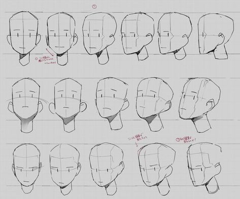 Head Anatomy, How To Draw Anime, Draw Hair, Desain Buklet, 얼굴 드로잉, Body Drawing Tutorial, Face Drawing Reference, Anime Head, Drawing Heads