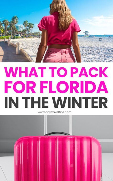 Don't let outfit and packing mistakes spoil your winter travel to Florida. Our guide offers foolproof tips for your trip in December, January, or February! Plus, an essential winter packing list. Packing List For Florida, Key West Outfits, Travel To Florida, Florida In December, Florida Vacation Outfits, Universal Studios Orlando Trip, Florida Winter, Winter In Florida, Winter Packing List