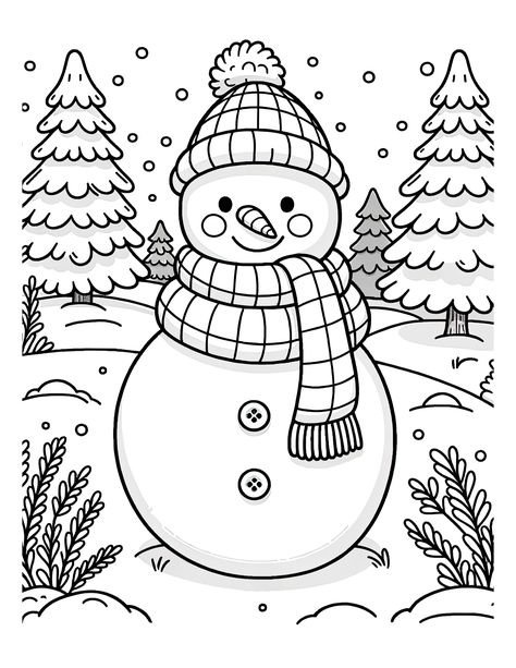 Winter Colouring Sheets, Snowman Coloring Page, Snowman Coloring, Christmas Colouring Pages, Toddler Drawing, Snowman Coloring Pages, Winter Art Lesson, Christmas Colouring, Snowman Scarf