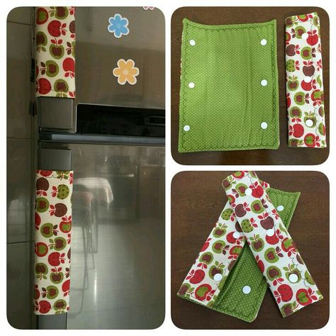 Fridge Handle Covers, Diy And Crafts Sewing, Kitchen Crafts, Crafts For Teens, Sewing Patterns Free, Craft Videos, Sewing Techniques, Fabric Scraps, Sewing Hacks