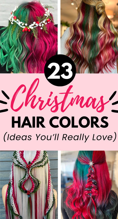 If you're looking for Hair Color Ideas For Christmas, I got you! Here are some beautiful Christmas Hair Color Ideas. I've also covered Christmas Hairstyles
or Holiday Hairstyles. And if you want to have Christmas Hair or Colorful Hair, check out these Hair Dye Colors! Holiday Hair Color, Christmas Hairstyles, Holiday Hairstyles
Christmas Hair, Hair Dye Colors, Winter Hairstyles
Cool Hair Color, Christmas Hair Color, Gorgeous Red Hair, Red Hair Color Ideas, Split Dyed Hair
Vivid Hair Color Quarter Hair Color, Christmas Hair Colour Ideas, Hair Dye Ideas For Redheads, Red And Green Hair Color Ideas, Holiday Hair Color Ideas, Christmas Hair Dye, Candy Cane Hair, Rainbow Hair Ideas, Hairstyles Holiday