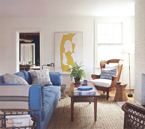 Tom Scheerer, Blue And Yellow Living Room, Baroque Decor, Family Room Design, Sag Harbor, Modern Room, Living Room Inspiration, Modern Interior Design, Interior Design Inspiration